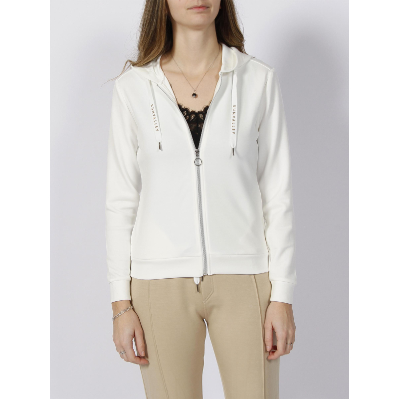 Sweat zippé à capuche dorkay blanc femme - Sun Valley