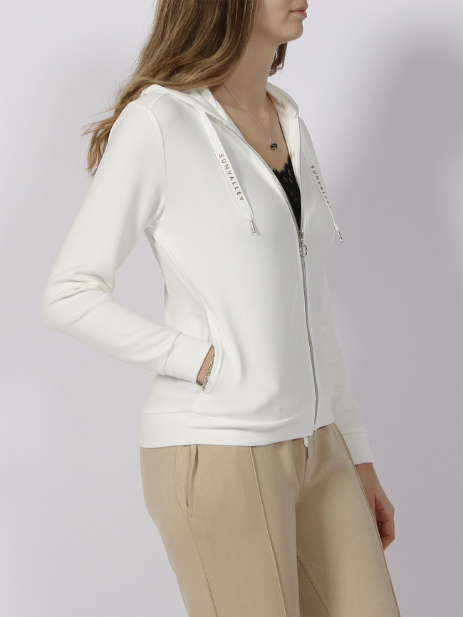 Sweat zippé à capuche dorkay blanc femme - Sun Valley