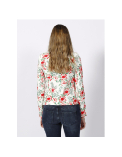 Veste blazer à fleurs pop trash blanc femme - Only