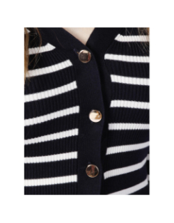 Gilet cardigan marinière milia bleu marine femme - Morgan