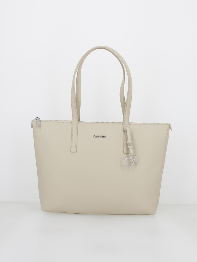 Sac cabas must shopper beige femme - Calvin Klein