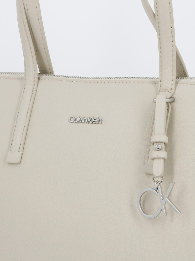 Sac cabas must shopper beige femme - Calvin Klein