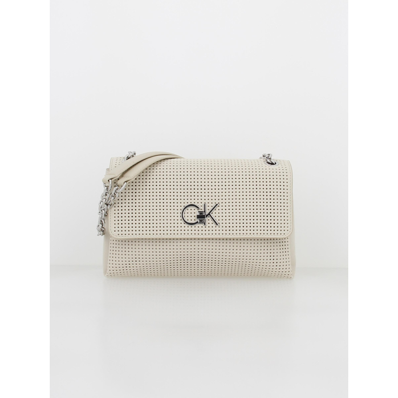 Sac à main re-lock conv suede beige femme - Calvin Klein