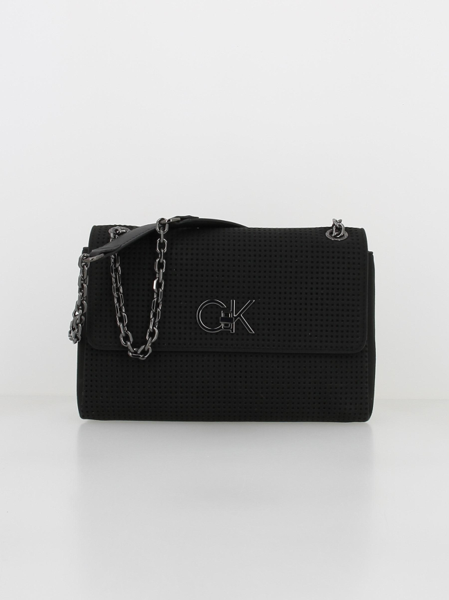 Sac à main re-lock conv suede noir femme - Calvin Klein