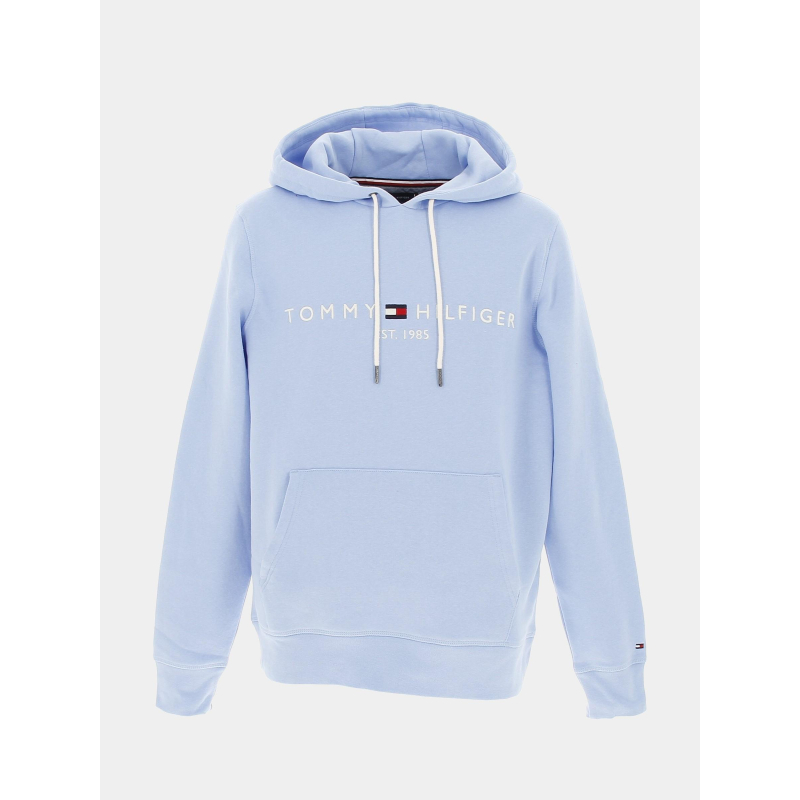 Sweat à capuche logo bleu clair homme - Tommy Hilfiger