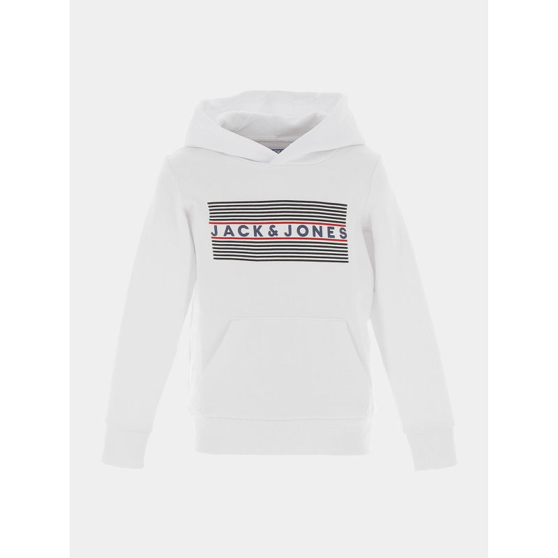 Sweat à capuche logo hood blanc garçon - Jack & Jones