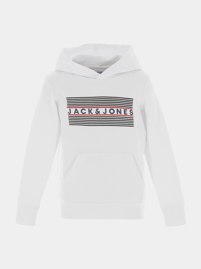 Sweat à capuche logo hood blanc garçon - Jack & Jones