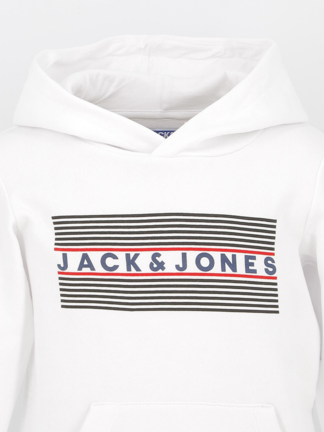 Sweat à capuche logo hood blanc garçon - Jack & Jones