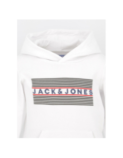 Sweat à capuche logo hood blanc garçon - Jack & Jones