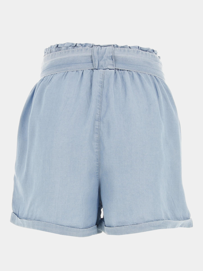 Short denim malibu paperbag bleu clair femme - Only