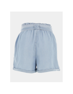 Short denim malibu paperbag bleu clair femme - Only