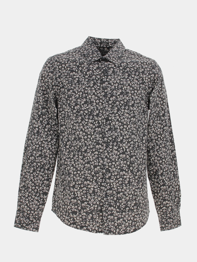 Chemise à fleurs luxe mini floral noir homme - Guess