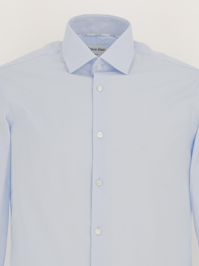 Chemise poplin stretch slim bleu homme - Calvin Klein