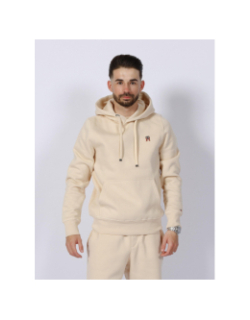 Sweat à capuche petit logo beige homme - Tommy Hilfiger