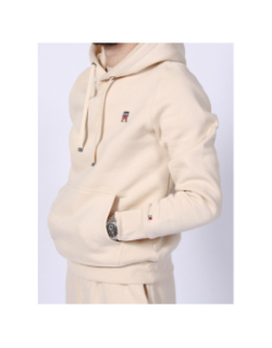 Sweat à capuche petit logo beige homme - Tommy Hilfiger