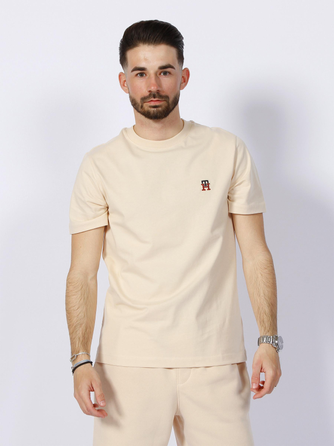 T-shirt petit logo beige homme - Tommy Hilfiger