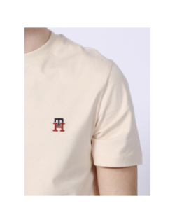 T-shirt petit logo beige homme - Tommy Hilfiger