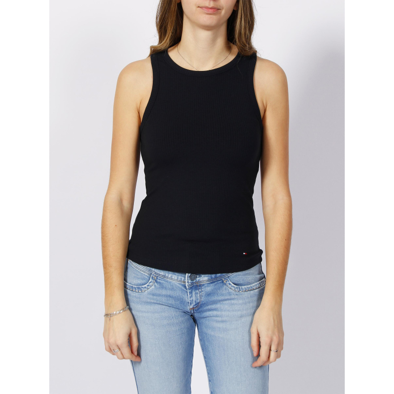 Débardeur slim côtelé bleu marine femme - Tommy Hilfiger