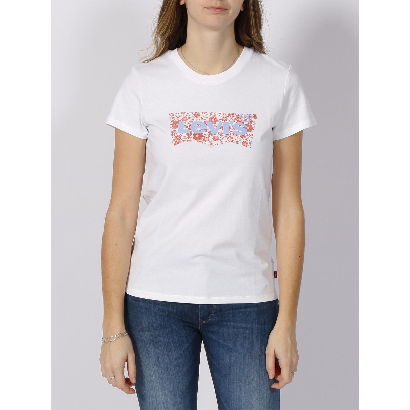 T-shirt the perfect tee fleurs blanc femme - Levi's