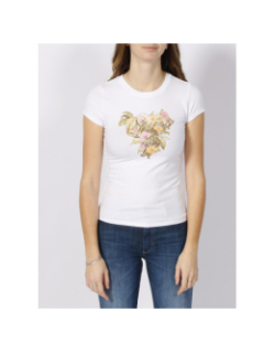 T-shirt hibiscus logo r4 blanc femme - Guess