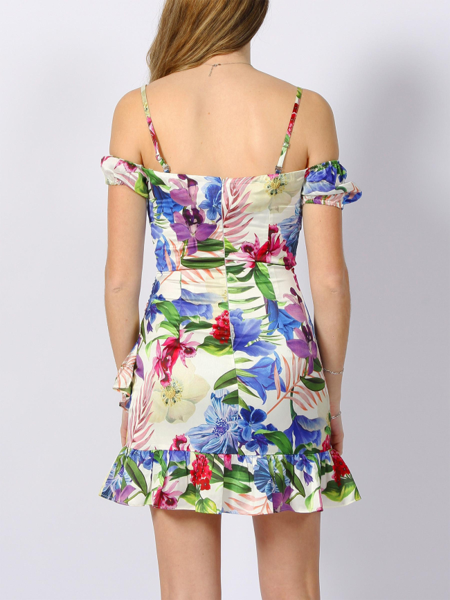 Robe mini à fleurs alva multicolore femme - Guess