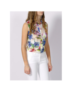 Débardeur chemisier clouis fleurs multicolore femme - Guess