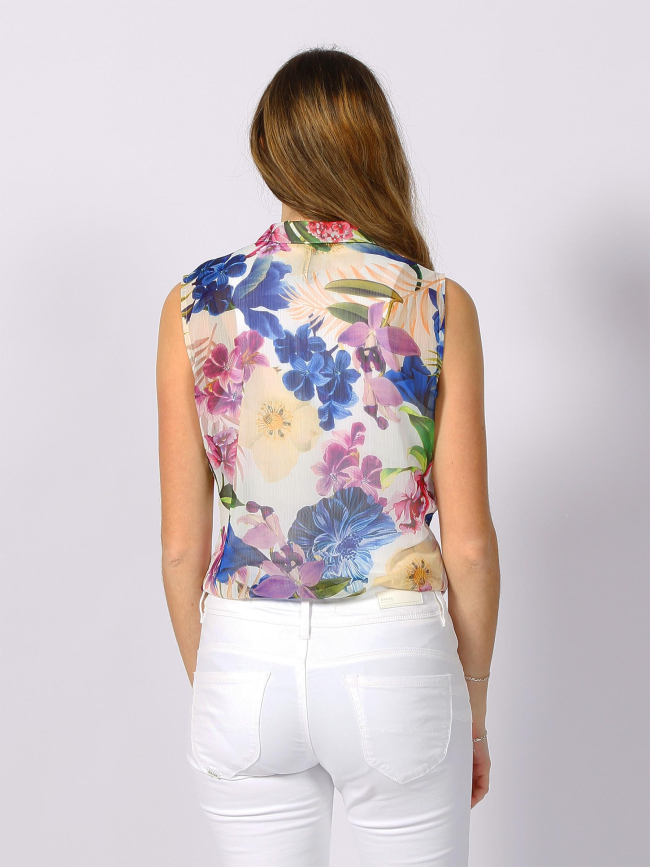 Débardeur chemisier clouis fleurs multicolore femme - Guess