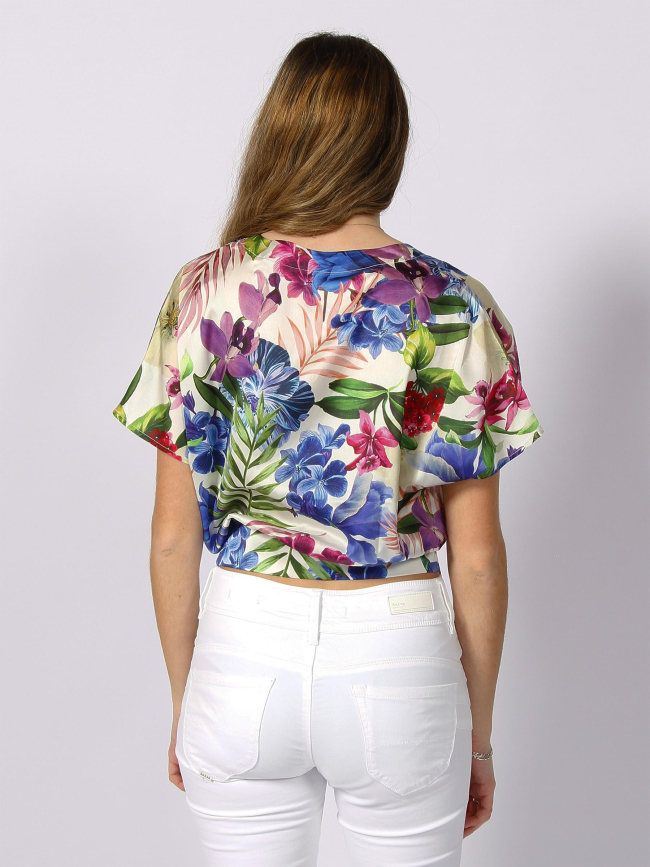 T-shirt à noeud floral alva multicolore femme - Guess