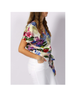 T-shirt à noeud floral alva multicolore femme - Guess