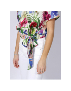 T-shirt à noeud floral alva multicolore femme - Guess