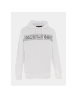 Sweat à capuche corp logo blanc homme - Jack & Jones