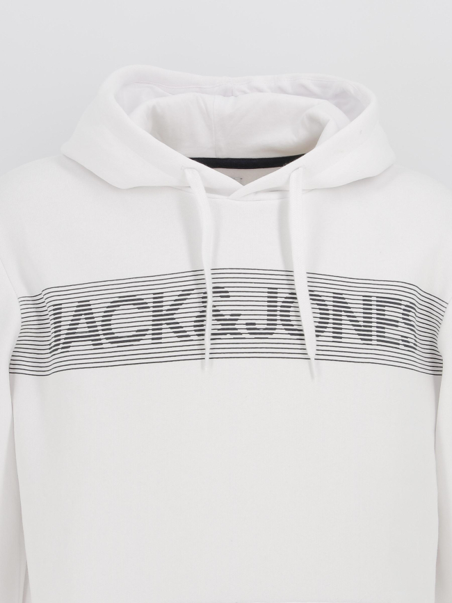 Sweat à capuche corp logo blanc homme - Jack & Jones