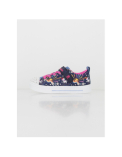 Baskets à scratch twinkle licorne strass bleu marine fille - Skechers