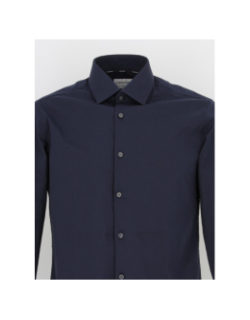 Chemise poplin stretch slim bleu marine homme - Calvin Klein