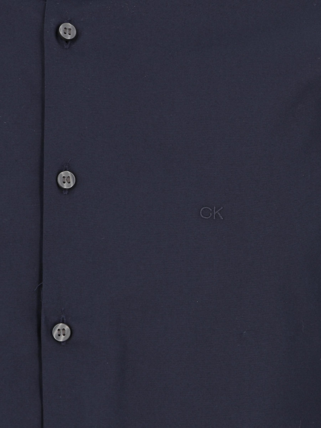 Chemise poplin stretch slim bleu marine homme - Calvin Klein