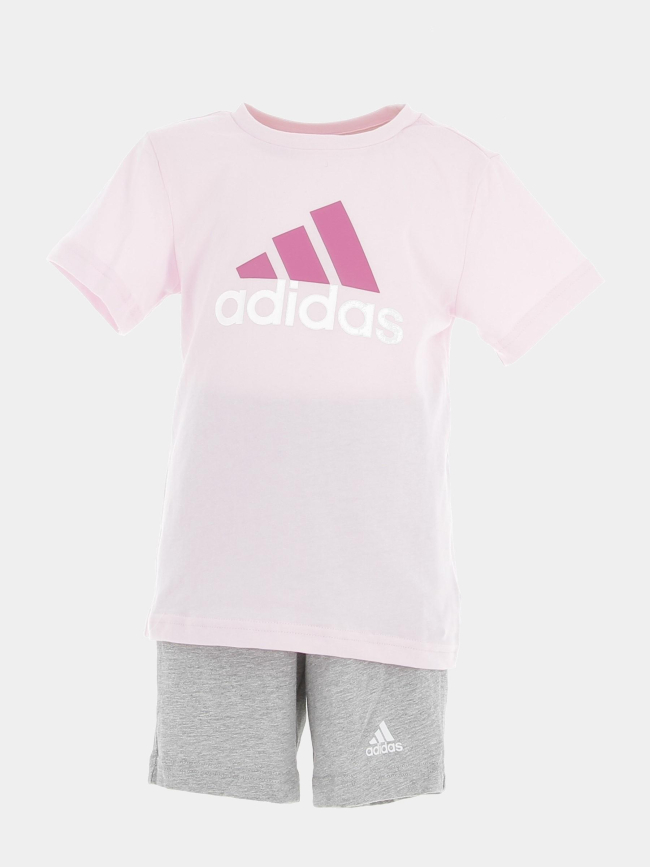 Ensemble t-shirt short performance rose gris enfant - Adidas