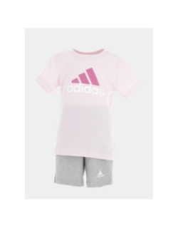 Ensemble t-shirt short performance rose gris enfant - Adidas