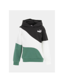 Sweat à capuche colorblock cat noir vert enfant - Puma