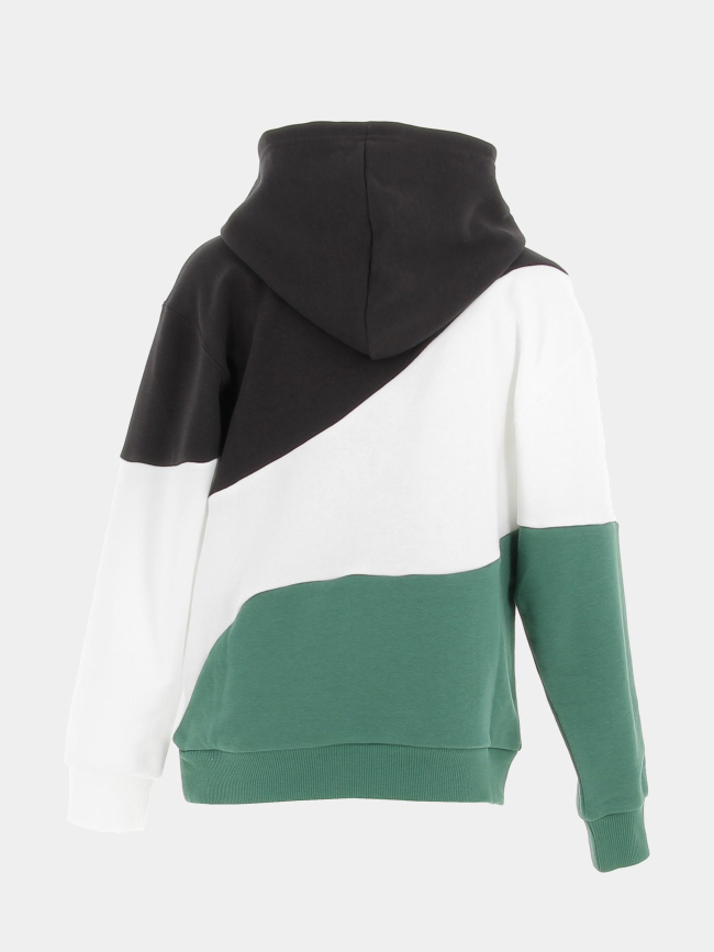 Sweat à capuche colorblock cat noir vert enfant - Puma