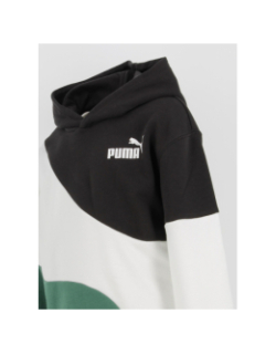 Sweat à capuche colorblock cat noir vert enfant - Puma