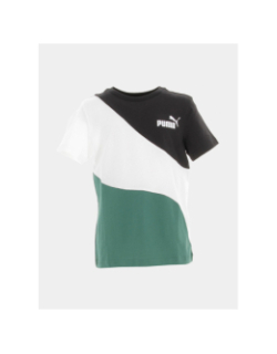 T-shirt colorblock cat noir blanc vert enfant - Puma