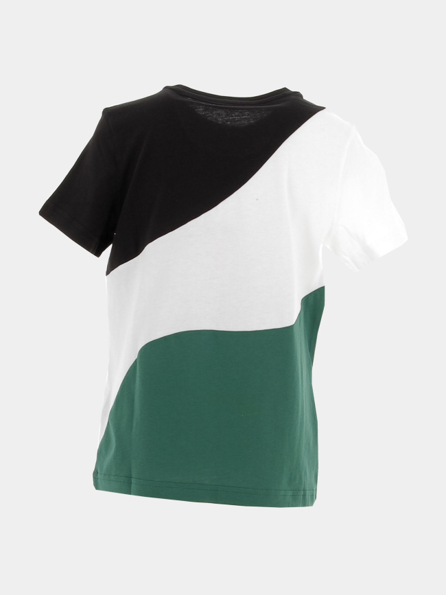 T-shirt colorblock cat noir blanc vert enfant - Puma