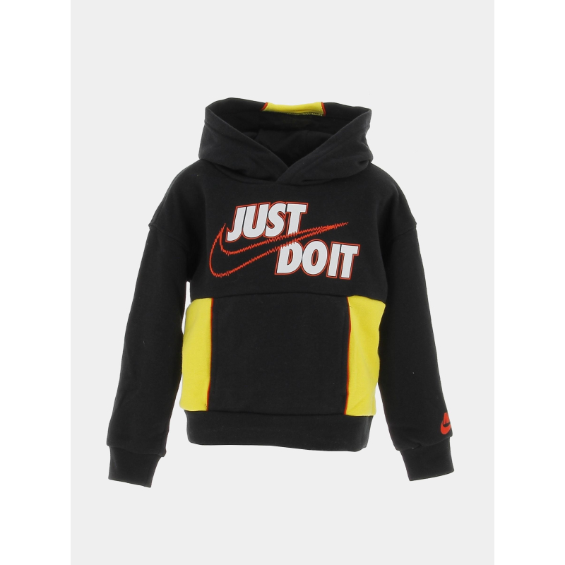 Sweat à capuche sportswear noir jaune enfant - Nike