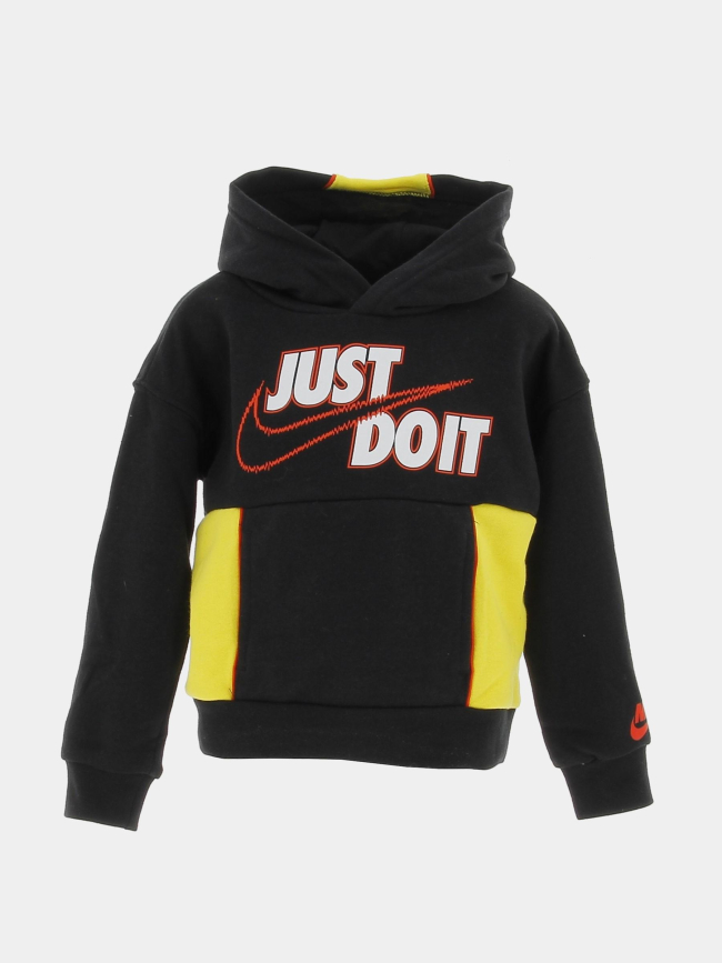 Sweat à capuche sportswear noir jaune enfant - Nike