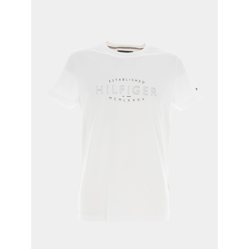 T-shirt curve logo blanc homme - Tommy Hilfiger