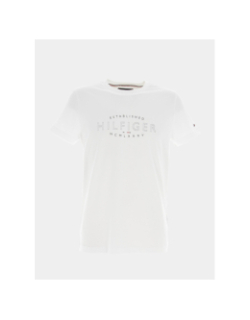 T-shirt curve logo blanc homme - Tommy Hilfiger