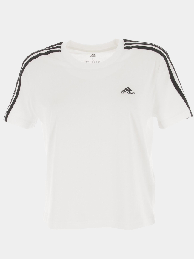 T-shirt sport crop blanc femme - Adidas