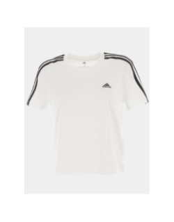 T-shirt sport crop blanc femme - Adidas