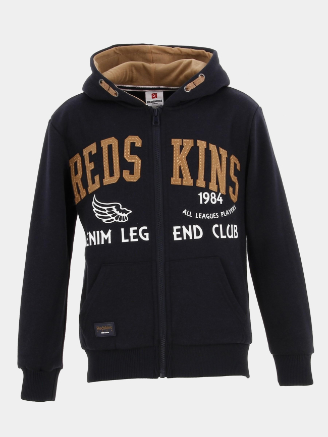 Sweat à capuche zippé bleu marine garçon - Redskins