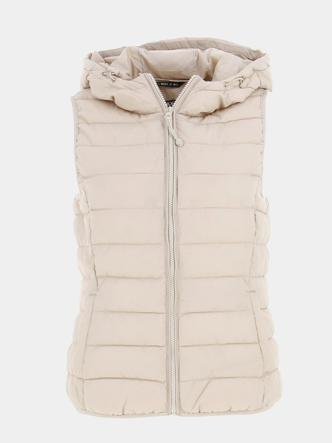 Doudoune sans manche newtahoe beige femme - Only
